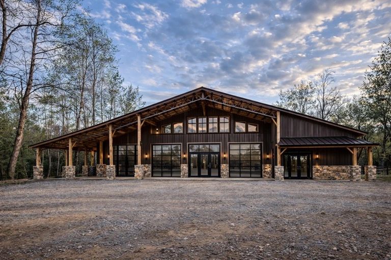 The Ridge meeting venue and barn at Father Son Camp in Primm Springs, Tennessee